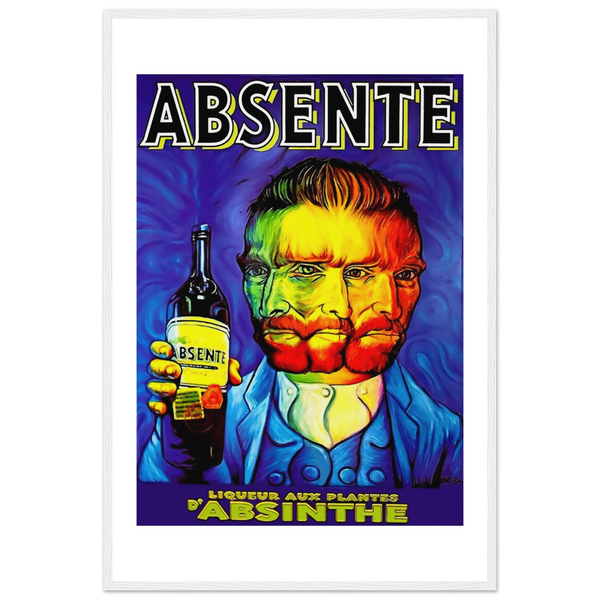 Absente Vintage Absinthe Liquor Advertisement with Van Gogh Poster - Matte / 24 x 36″ (60 x 90cm) / White - Poster