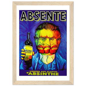 Absente Vintage Absinthe Liquor Advertisement with Van Gogh Poster - Matte / 8 x 12″ (21 x 29.7cm) / Wood - Poster