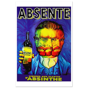 Absente Vintage Absinthe Liquor Advertisement with Van Gogh Poster - Matte / 24 x 36″ (60 x 90cm) / None - Poster