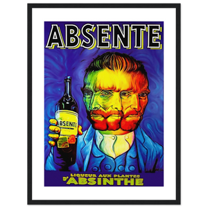 Absente Vintage Absinthe Liquor Advertisement with Van Gogh Poster - Matte / 18 x 24″ (45 x 60cm) / Black - Poster