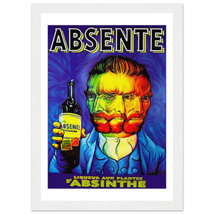 Absente Vintage Absinthe Liquor Advertisement with Van Gogh Poster - Matte / 8 x 12″ (21 x 29.7cm) / White - Poster