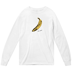 Andy Warhol’s Banana 1967 Pop Art Long Sleeve Shirt - White / Small - Long Sleeve Shirt