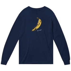Andy Warhol’s Banana 1967 Pop Art Long Sleeve Shirt - Navy / Small - Long Sleeve Shirt