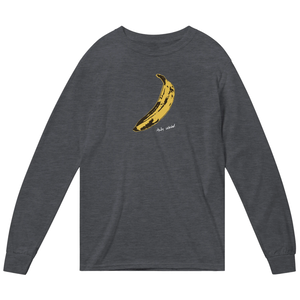 Andy Warhol’s Banana 1967 Pop Art Long Sleeve Shirt - Dark Heather / Small - Long Sleeve Shirt