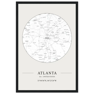 Atlanta Georgia - Minimalist Map Poster - Matte / 12 x 18″ (30 x 45cm) / Black - Poster