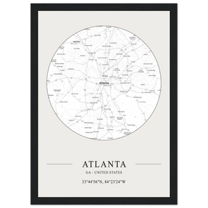 Atlanta Georgia - Minimalist Map Poster - Matte / 8 x 12″ (21 x 29.7cm) / Black - Poster