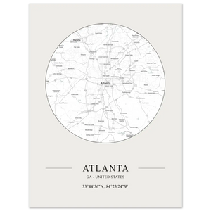 Atlanta Georgia - Minimalist Map Poster - Matte / 8 x 12″ (21 x 29.7cm) / None - Poster
