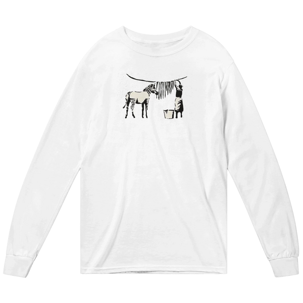 Banksy Zebra Stripes Artwork Long Sleeve Shirt