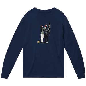 Banksy Anarchist Punk And His Mother Art Long Sleeve Shirt - Navy / Small - Long Sleeve Shirt