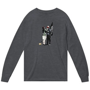 Banksy Anarchist Punk And His Mother Art Long Sleeve Shirt - Dark Heather / Small - Long Sleeve Shirt