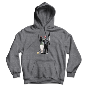 Banksy Anarchist Punk And His Mother Unisex Hoodie - Dark Heather / S - Hoodie