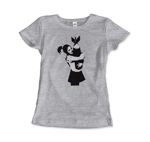 Banksy Bomb Hugger Street Art T-Shirt - Women / Heather Grey / S - T-Shirt