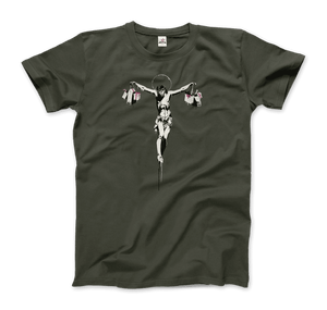 T-shirt Banksy Christ avec des sacs à provisions Street Art