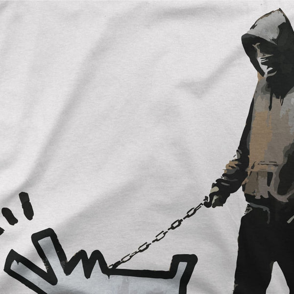 Banksy Dog Walker Artwork T-Shirt - T-Shirt