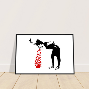 Banksy Lovesick Girl Throwing Up Hearts Artwork Poster - Poster