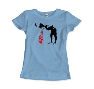 Banksy Lovesick Girl Throwing Up Hearts Artwork T-Shirt