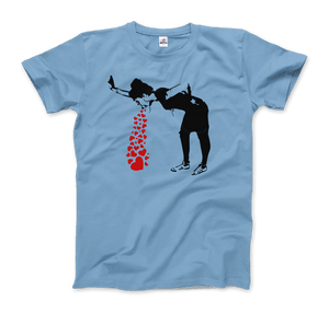 Banksy Lovesick Girl Throwing Up Hearts Artwork T-Shirt