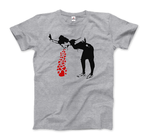 Banksy Lovesick Girl Throwing Up Hearts Artwork T-Shirt