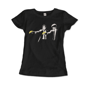 Banksy Pulp Fiction Street Art T-Shirt - Women / Black / S - T-Shirt
