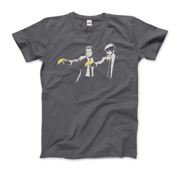 Banksy Pulp Fiction Street Art T-Shirt - Men / Charcoal / S - T-Shirt