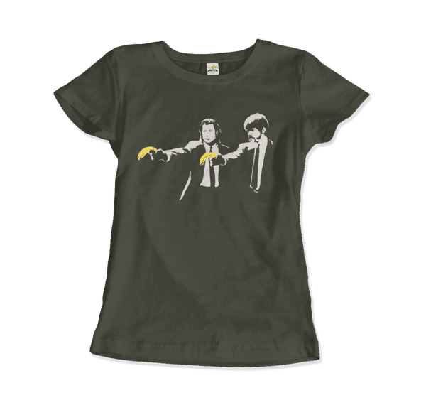 Banksy Pulp Fiction Street Art T-Shirt - Women / Military Green / S - T-Shirt