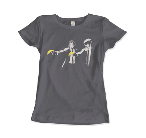 Banksy Pulp Fiction Street Art T-Shirt - Women / Charcoal / S - T-Shirt