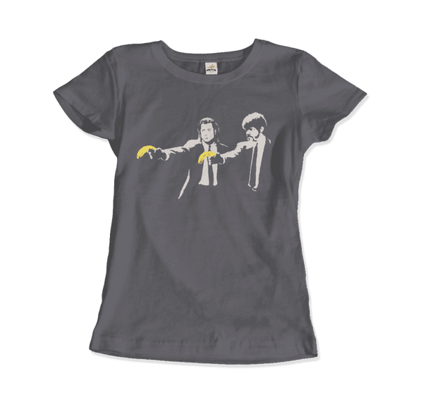 Banksy Pulp Fiction Street Art T-Shirt - Women / Charcoal / S - T-Shirt