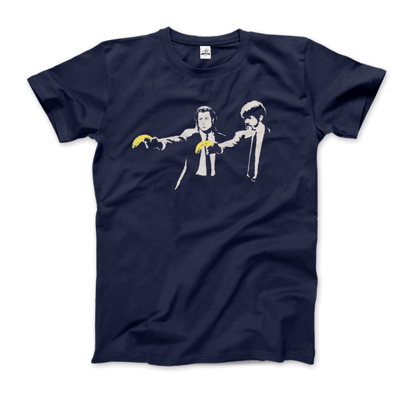 Banksy Pulp Fiction Street Art T-Shirt - Men / Navy / S - T-Shirt