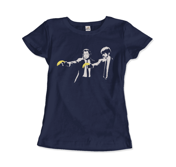 Banksy Pulp Fiction Street Art T-Shirt - Women / Navy / S - T-Shirt