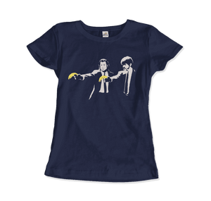 Banksy Pulp Fiction Street Art T-Shirt - Women / Navy / S - T-Shirt