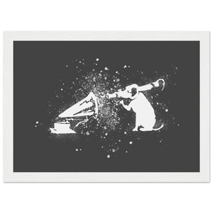 Banksy Rocket Dog (His Master’s Voice) Street Art Poster - Matte / 8 x 12″ (21 29.7cm) White