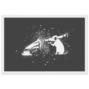 Banksy Rocket Dog (His Master’s Voice) Street Art Poster - Matte / 12 x 18″ (30 45cm) White
