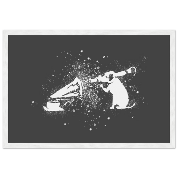 Banksy Rocket Dog (His Master’s Voice) Street Art Poster - Matte / 12 x 18″ (30 45cm) White