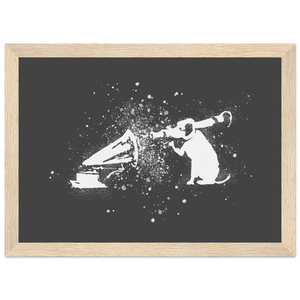 Banksy Rocket Dog (His Master’s Voice) Street Art Poster - Matte / 8 x 12″ (21 29.7cm) Wood