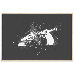 Banksy Rocket Dog (His Master’s Voice) Street Art Poster - Matte / 24 x 36″ (60 90cm) Wood