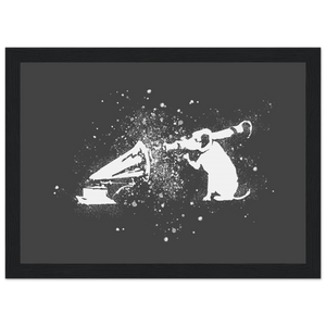 Banksy Rocket Dog (His Master’s Voice) Street Art Poster - Matte / 8 x 12″ (21 29.7cm) Black