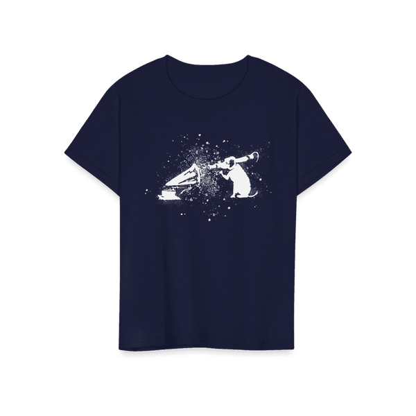 Banksy Rocket Dog (His Master’s Voice) Street Art T-Shirt - Youth / Navy / S - T-Shirt