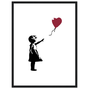 Banksy The Girl with a Red Balloon Artwork Poster - Matte / 18 x 24″ (45 x 60cm) / Black - Poster