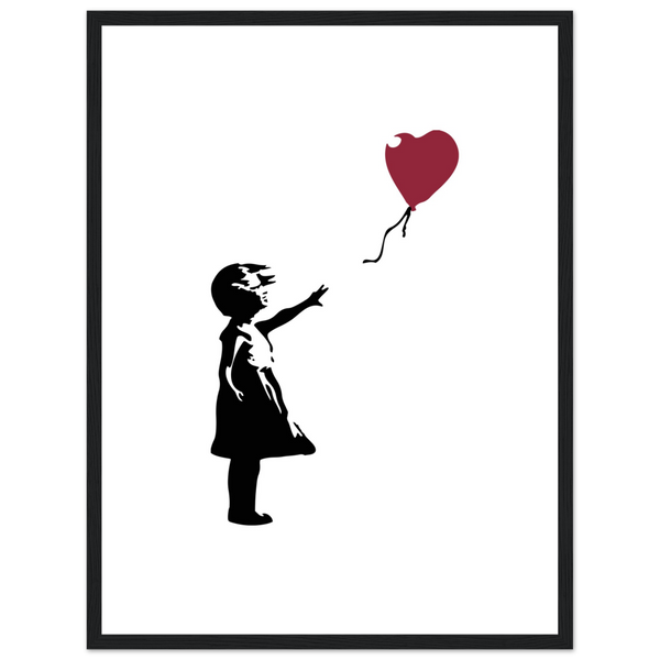 Banksy The Girl with a Red Balloon Artwork Poster - Matte / 18 x 24″ (45 x 60cm) / Black - Poster