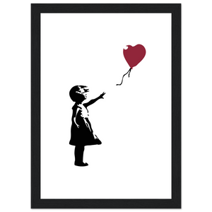 Banksy The Girl with a Red Balloon Artwork Poster - Matte / 8 x 12″ (21 x 29.7cm) / Black - Poster