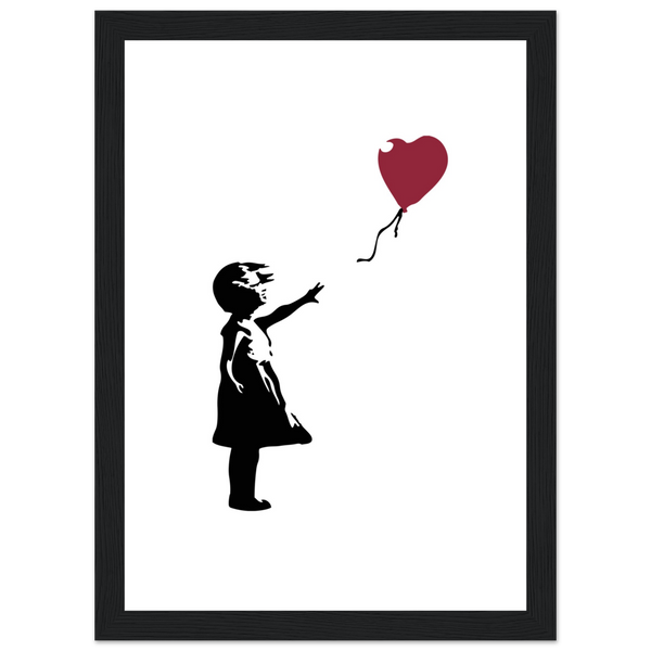 Banksy The Girl with a Red Balloon Artwork Poster - Matte / 8 x 12″ (21 x 29.7cm) / Black - Poster
