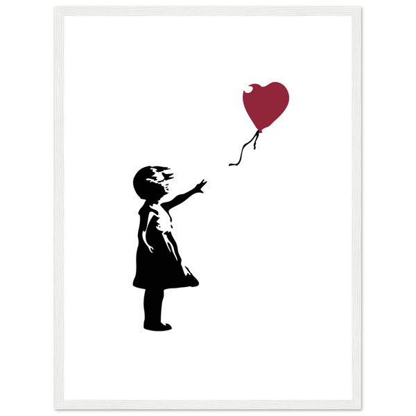 Banksy The Girl with a Red Balloon Artwork Poster - Matte / 18 x 24″ (45 x 60cm) / White - Poster