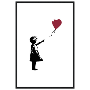 Banksy The Girl with a Red Balloon Artwork Poster - Matte / 24 x 36″ (60 x 90cm) / Black - Poster