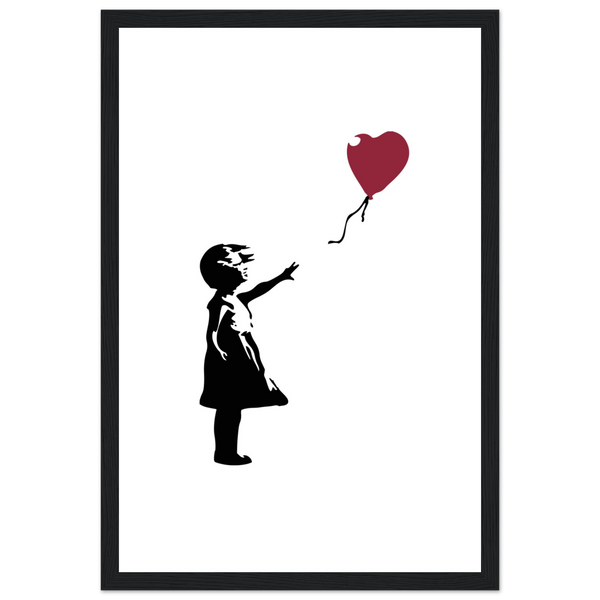 Banksy The Girl with a Red Balloon Artwork Poster - Matte / 12 x 18″ (30 x 45cm) / Black - Poster