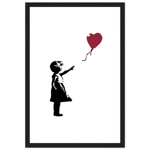 Banksy The Girl with a Red Balloon Artwork Poster - Matte / 12 x 18″ (30 x 45cm) / Black - Poster