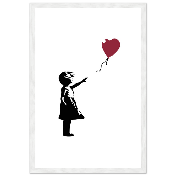 Banksy The Girl with a Red Balloon Artwork Poster - Matte / 12 x 18″ (30 x 45cm) / White - Poster