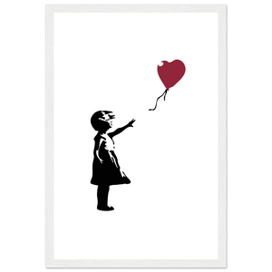 Banksy The Girl with a Red Balloon Artwork Poster - Matte / 12 x 18″ (30 x 45cm) / White - Poster