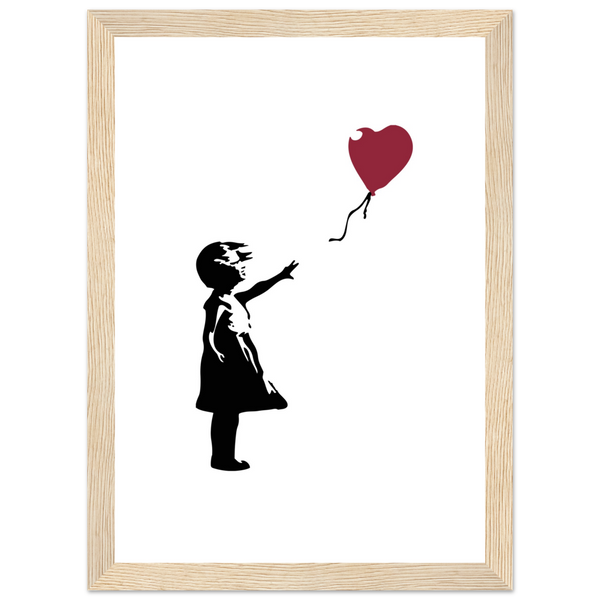 Banksy The Girl with a Red Balloon Artwork Poster - Matte / 8 x 12″ (21 x 29.7cm) / Wood - Poster