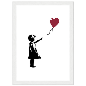 Banksy The Girl with a Red Balloon Artwork Poster - Matte / 8 x 12″ (21 x 29.7cm) / White - Poster
