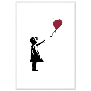 Banksy The Girl with a Red Balloon Artwork Poster - Matte / 24 x 36″ (60 x 90cm) / White - Poster